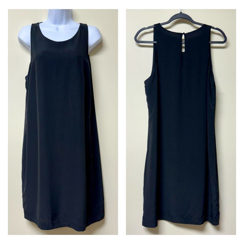 CYNTHIA ROWLEY 100% Silk Sheath Dress Black, Sz 10